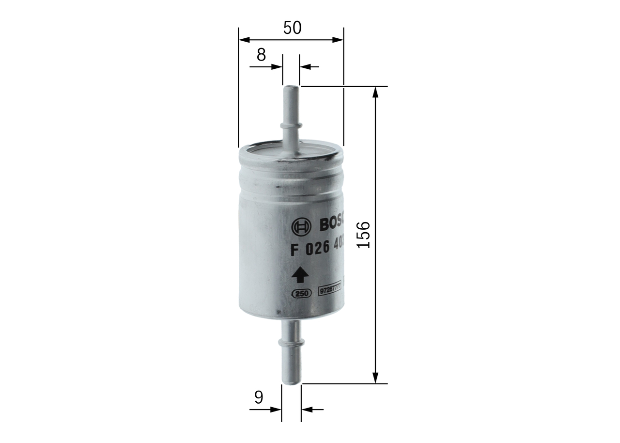 BOSCH Brændstof-filter f026403037 Lednings 121mm for JEEP