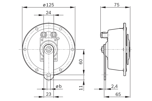 BOSCH Horn 0 320 226 007 for IVECO VOLVO MAN