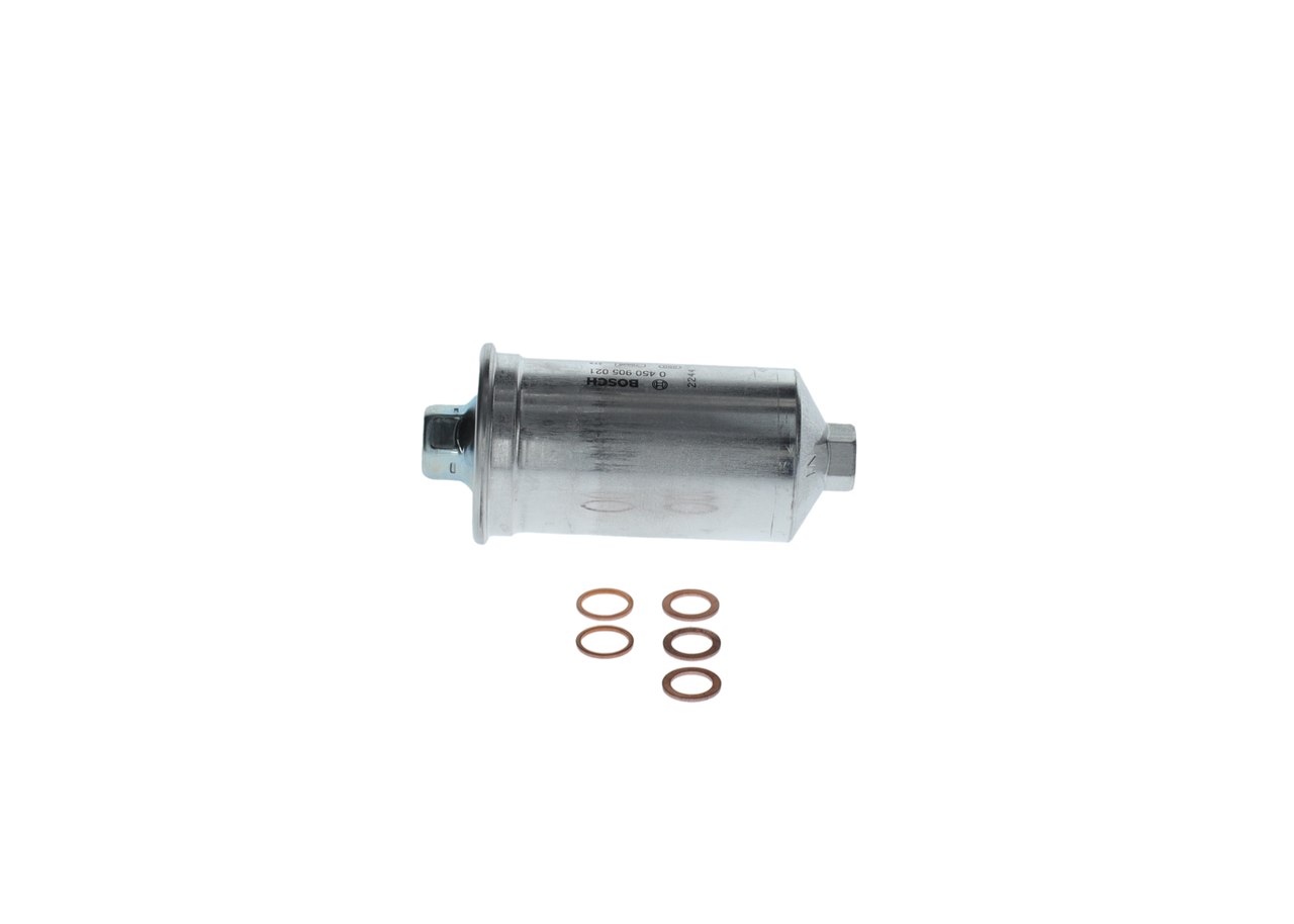 BOSCH Brændstof-filter 0450905021 Lednings 136mm for FERRARI PEUGEOT CITROËN VOLVO SAAB GMC FIAT LANCIA OPEL CADILLAC VW MERCEDES-BENZ PORSCHE RENAUL