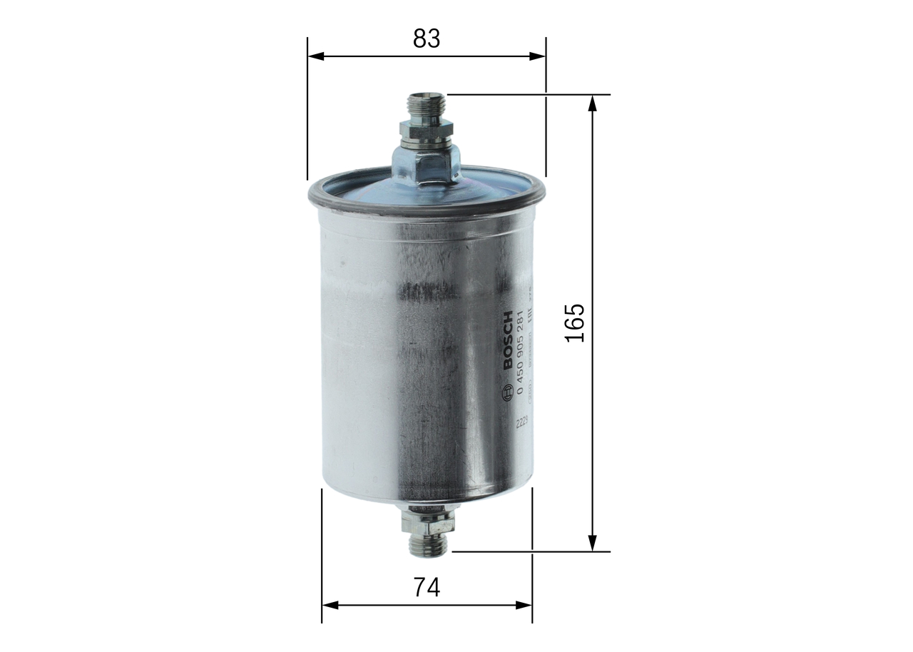 BOSCH Brændstof-filter 0450905281 Lednings 165mm for DAEWOO PORSCHE SSANGYONG
