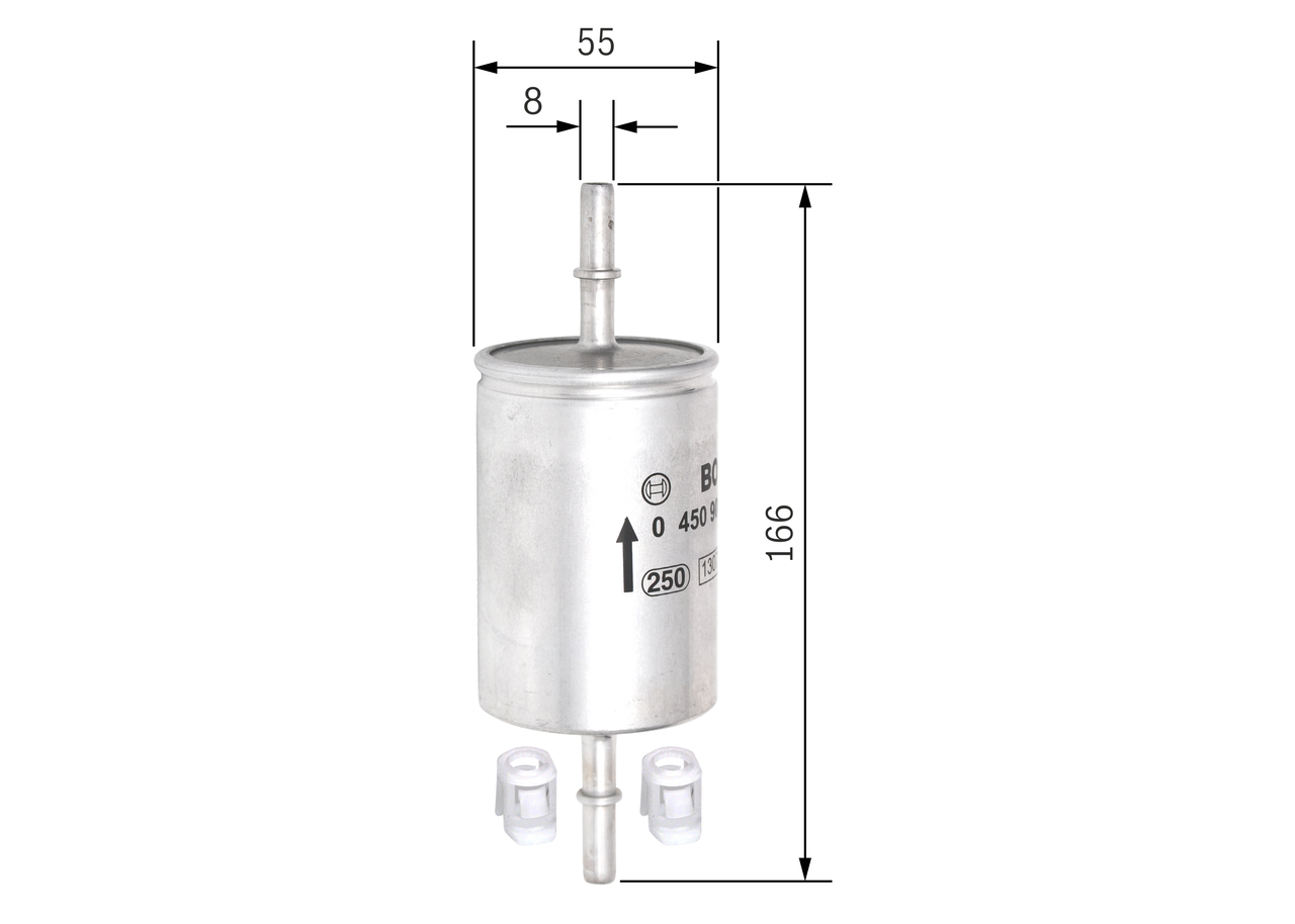 BOSCH Brændstof-filter 0450905316 Lednings 166mm for PEUGEOT OPEL LANCIA SAAB ZAZ GMC CHEVROLET HOLDEN VAUXHALL BUICK FIAT ALFA ROMEO DAEWOO VW JAGUA