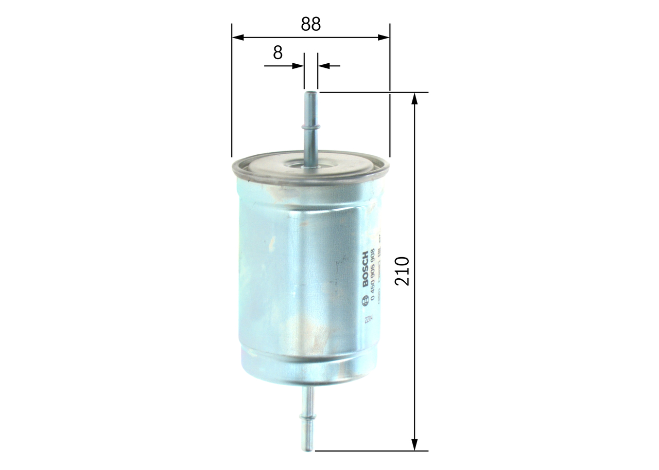 BOSCH Brændstof-filter 0450905908 Lednings 210mm for VOLVO