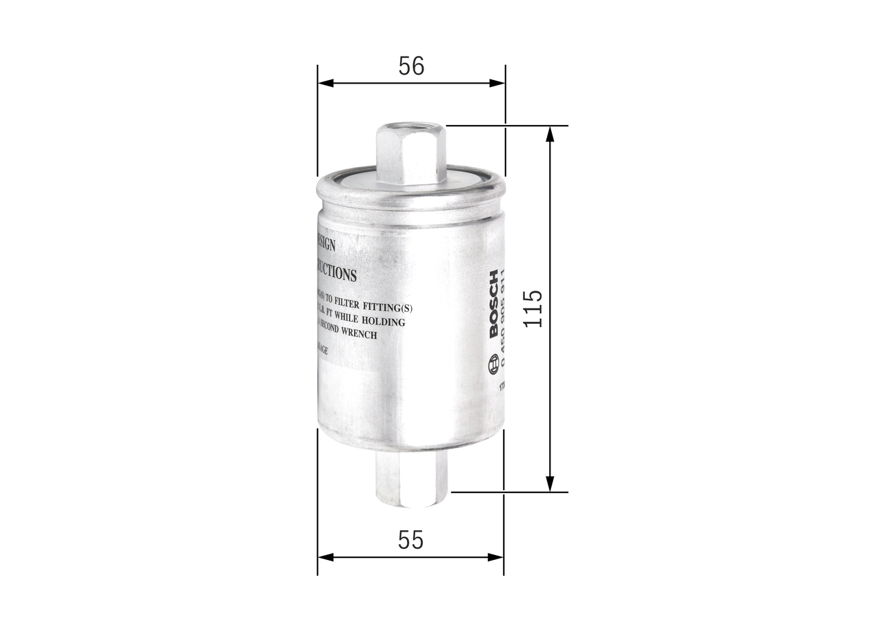 BOSCH Brændstof-filter 0450905911 Lednings 115mm for OPEL VAUXHALL GMC TOYOTA BOGDAN ROVER ISUZU LOTUS