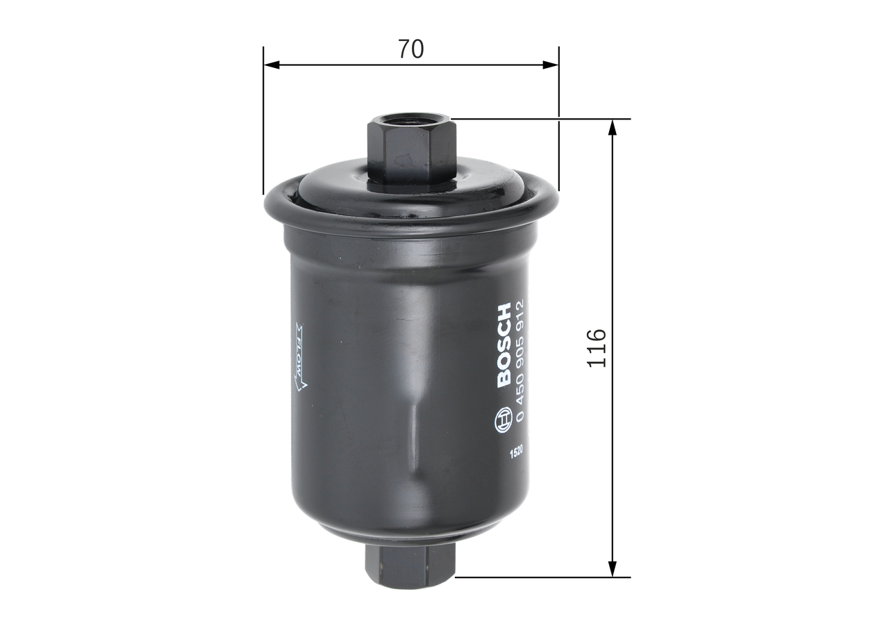 BOSCH Brændstof-filter 0450905912 Lednings 116mm for GMC TOYOTA LEXUS KIA