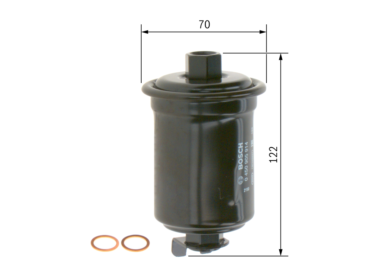 BOSCH Brændstof-filter 0450905914 Lednings 122mm for GMC NISSAN TOYOTA MITSUBISHI