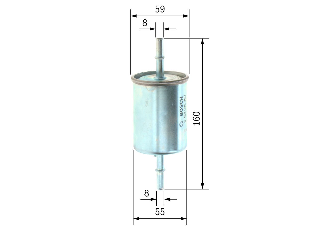 BOSCH Brændstof-filter 0 450 905 969 Lednings 159,5mm for CHEVROLET ROEWE (SAIC) DAEWOO ZAZ