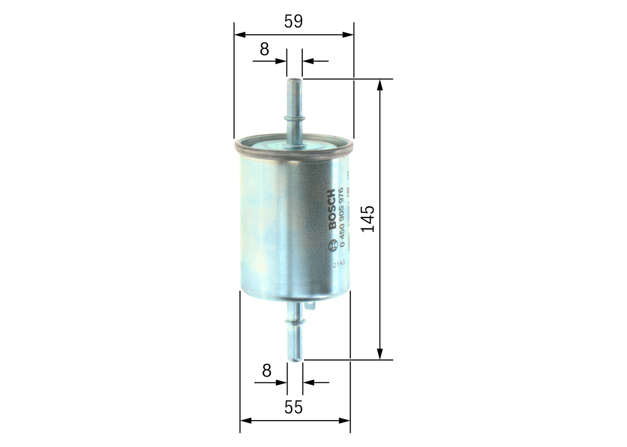 BOSCH Brændstof-filter 0450905976 Lednings 145mm for PONTIAC