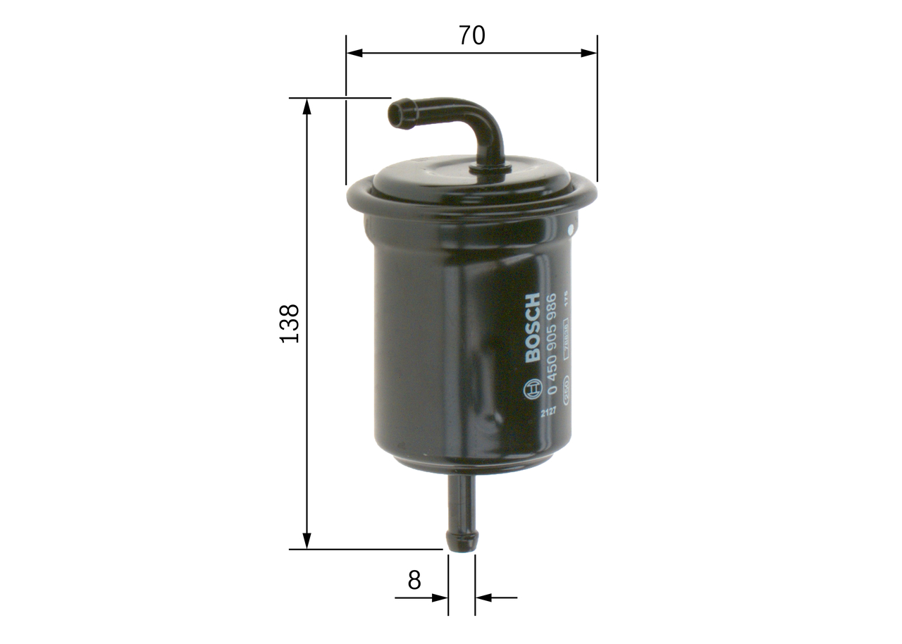 BOSCH Brændstof-filter 0450905986 Lednings 137,5mm for SUZUKI CHEVROLET