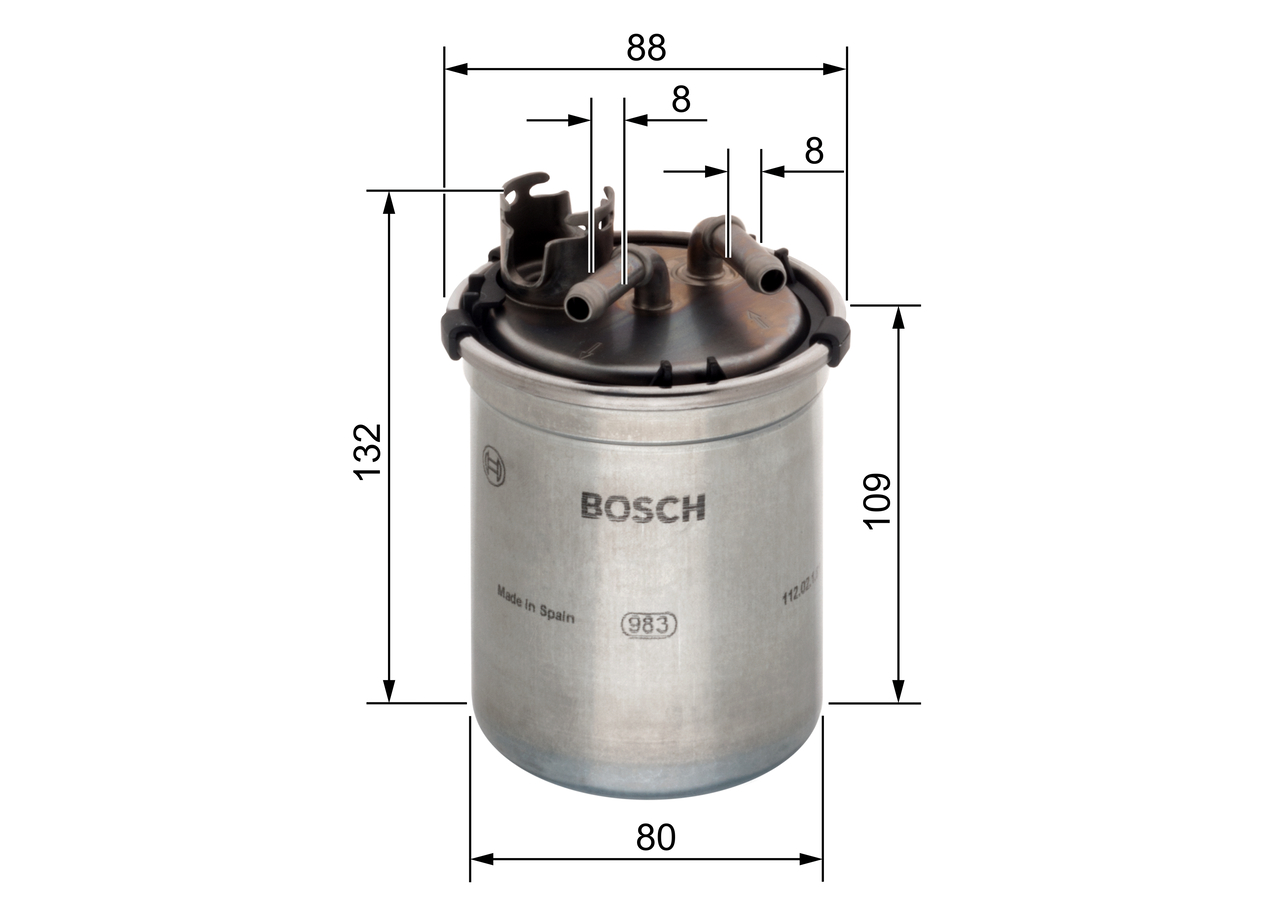 BOSCH Brændstof-filter 0450906426 Lednings 132mm for VW