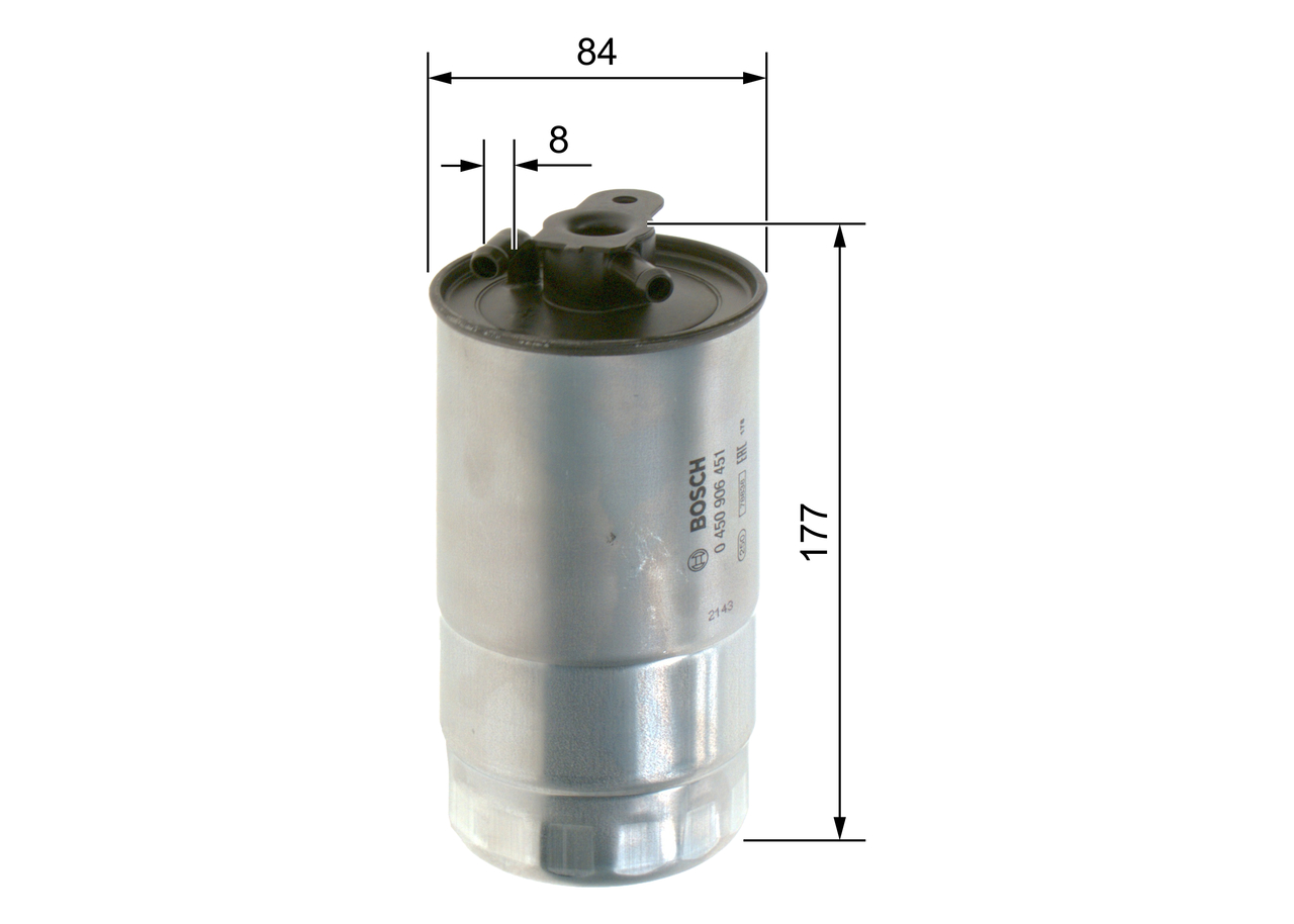BOSCH Brændstof-filter 0 450 906 451 Lednings 177mm for OPEL GMC VAUXHALL BMW LAND ROVER