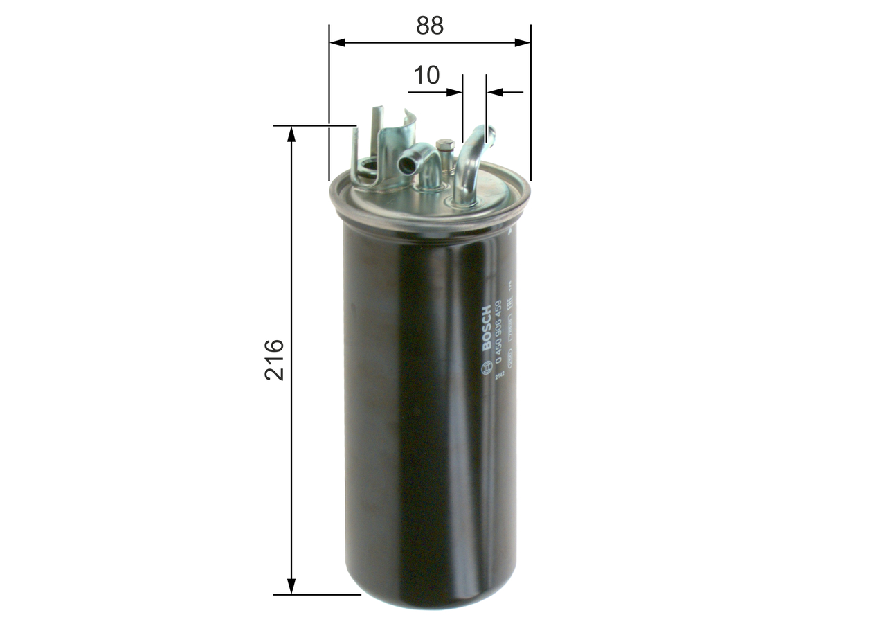BOSCH Brændstof-filter 0 450 906 459 Lednings 216mm for VW