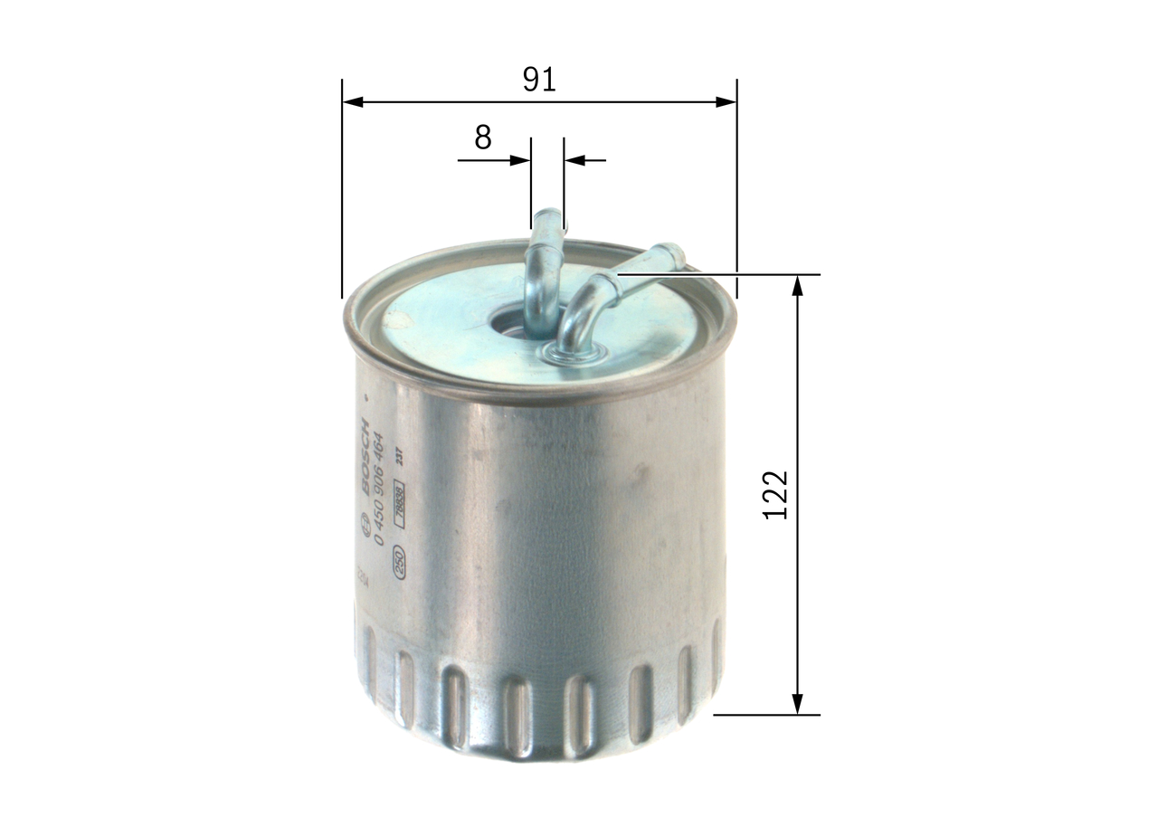 BOSCH Brændstof-filter 0450906464 Lednings 122mm for MERCEDES-BENZ