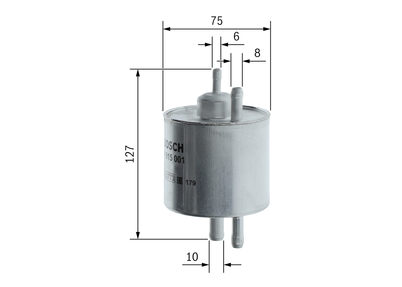 BOSCH Brændstof-filter 0 450 915 001 Lednings 126,5mm for MERCEDES-BENZ