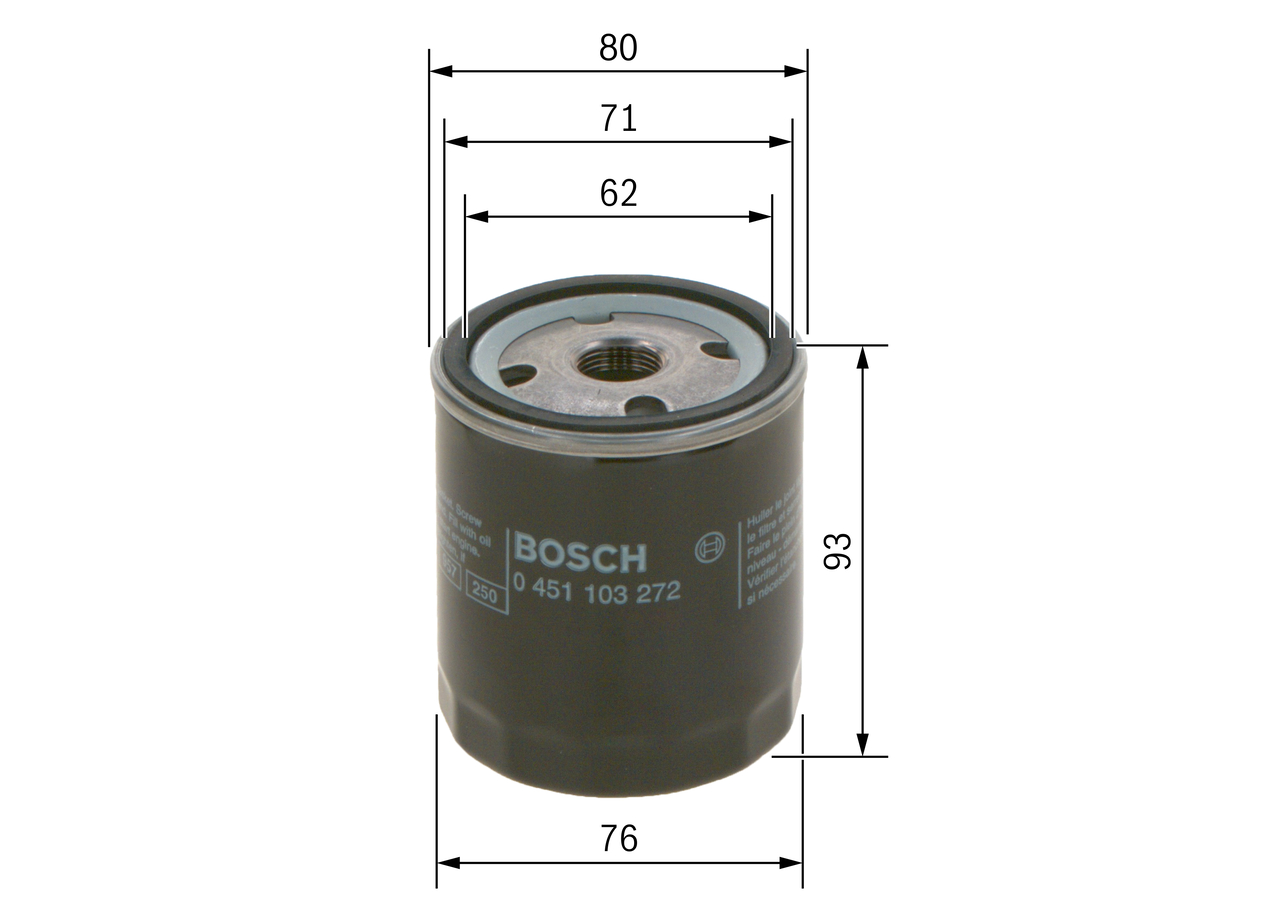 BOSCH 0 451 103 272 76mm for VM FORD VOLVO PEUGEOT RENAULT STANDARD AUTOMOBILE