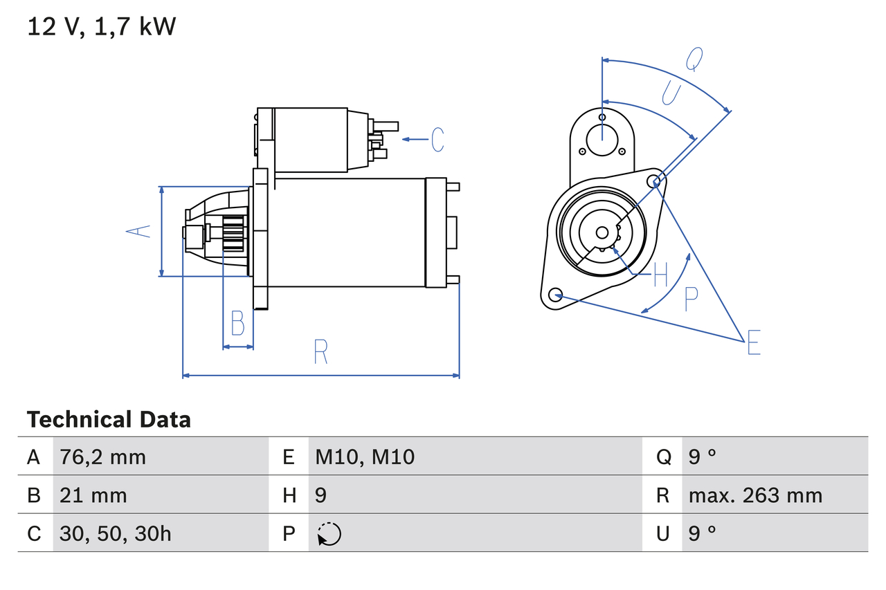 BOSCH Starter 0986016920 for BMW ALPINA