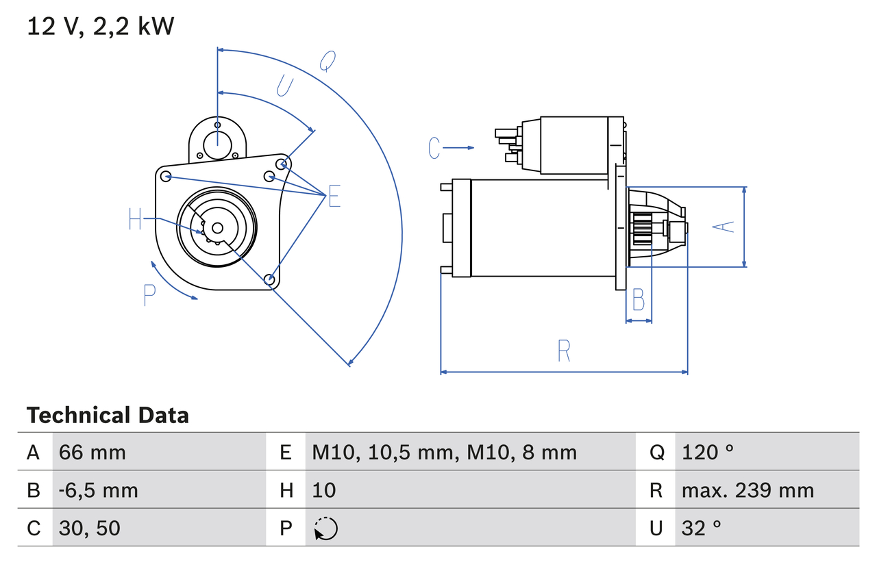 BOSCH Starter 0986020141 for OPEL VOLVO VAUXHALL NISSAN RENAULT