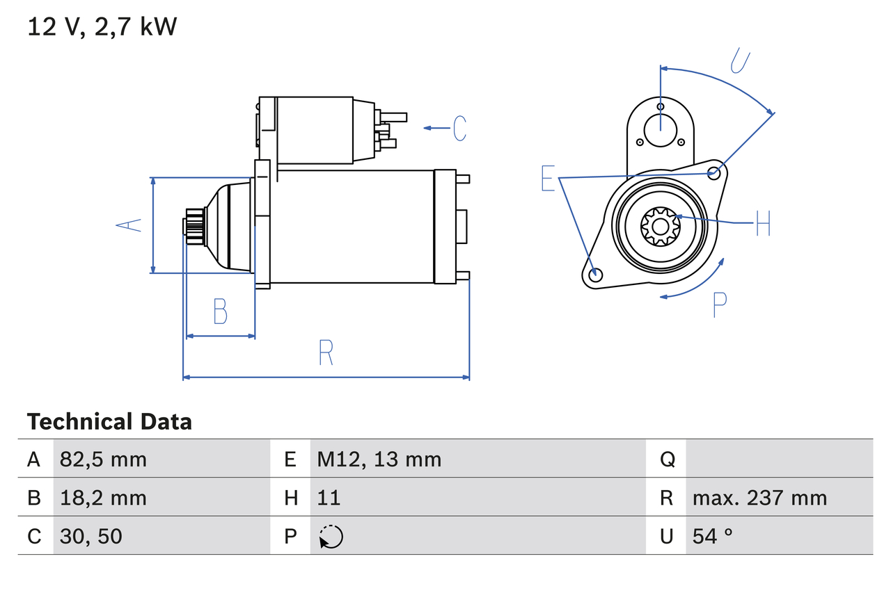 BOSCH Starter 0986020591 for TOYOTA