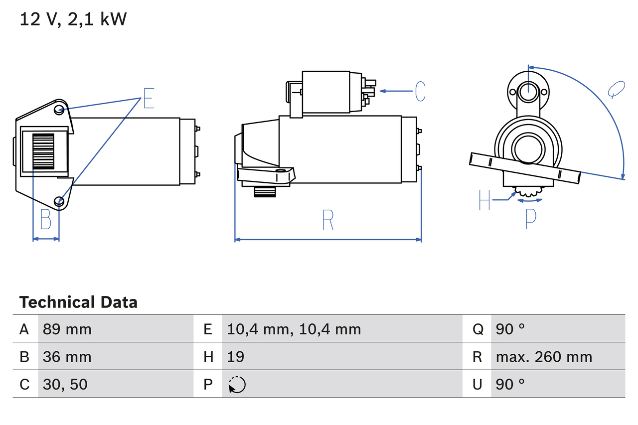 BOSCH Starter 0986021351 for FORD JAGUAR