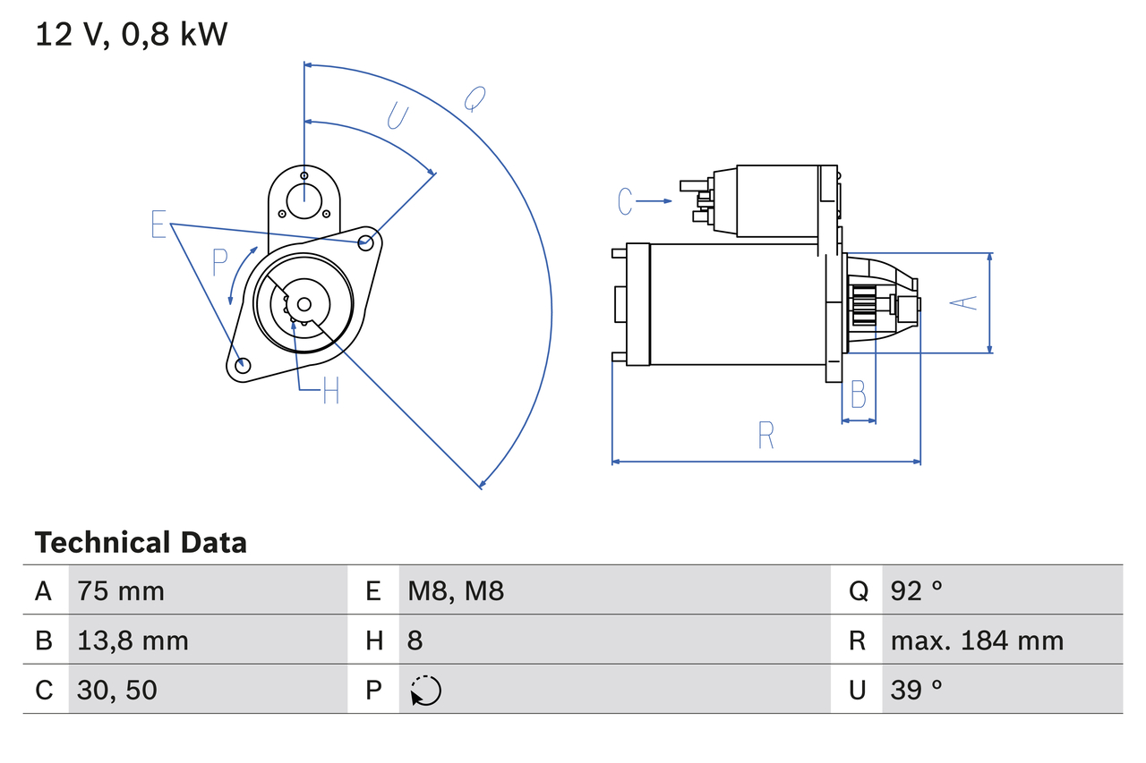 BOSCH Starter 0986022601 for HYUNDAI KIA