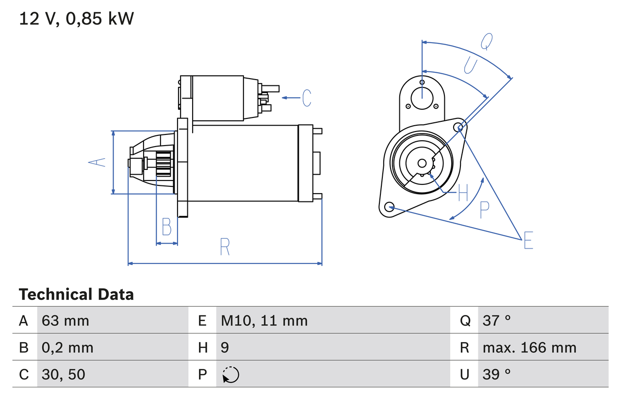 BOSCH Starter 0986024190 for RENAULT DACIA NISSAN