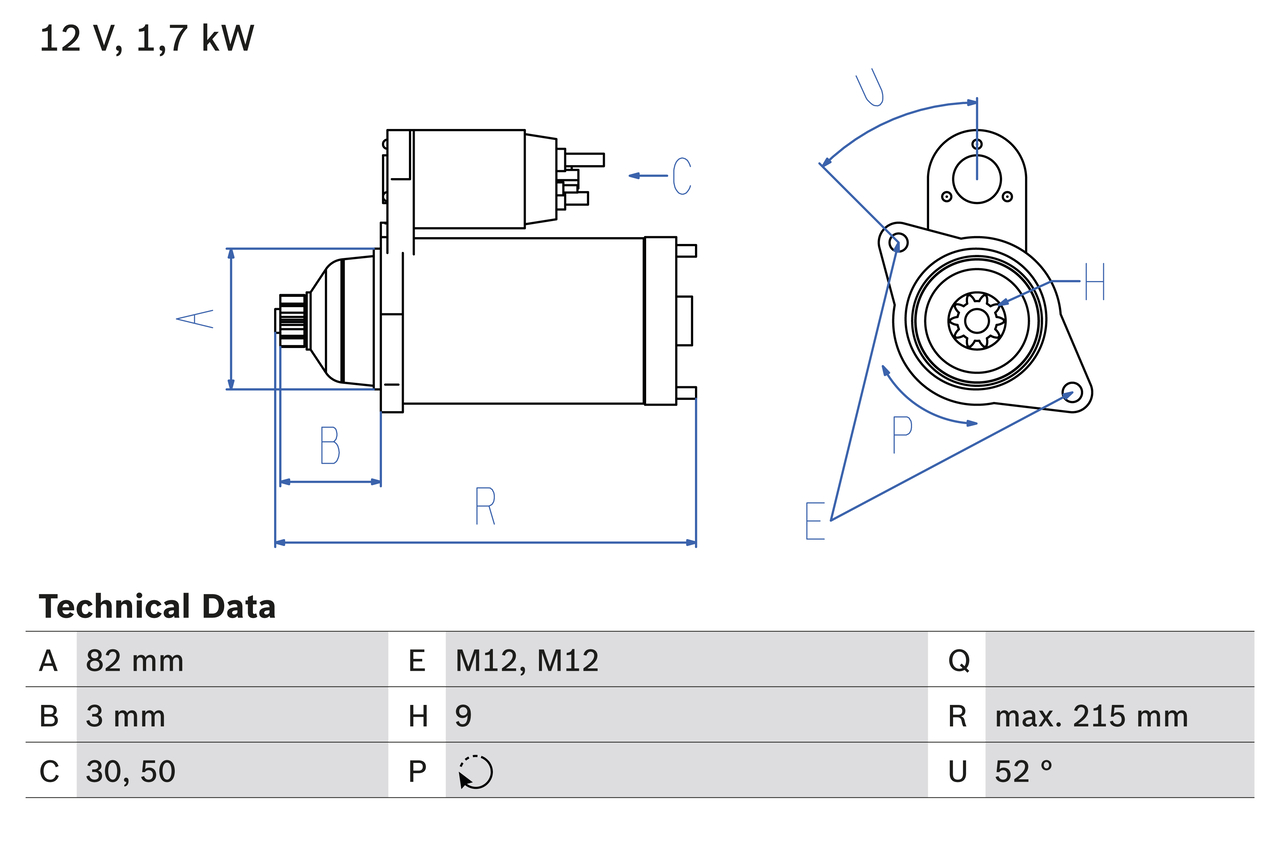 BOSCH Starter 0986024250 for VW