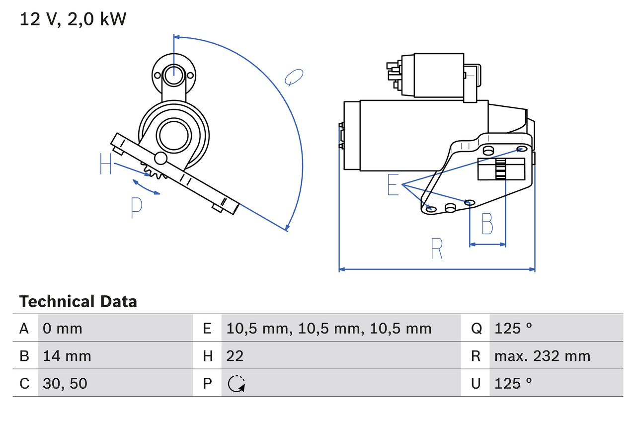 BOSCH Starter 0986024710 for JEEP CHRYSLER MITSUBISHI