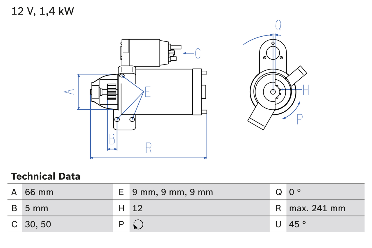 BOSCH Starter 0986024980 for BMW