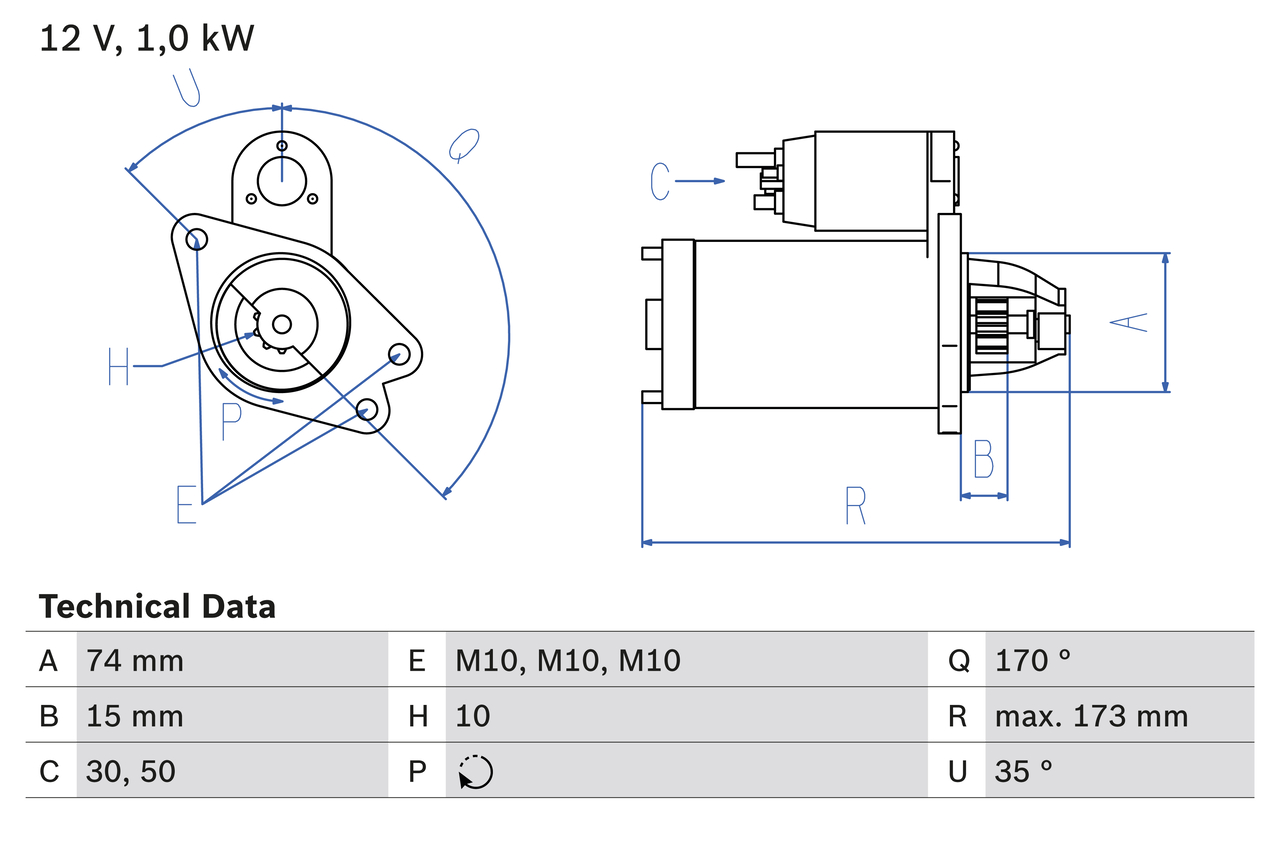 BOSCH Starter 0986025290 for MAZDA