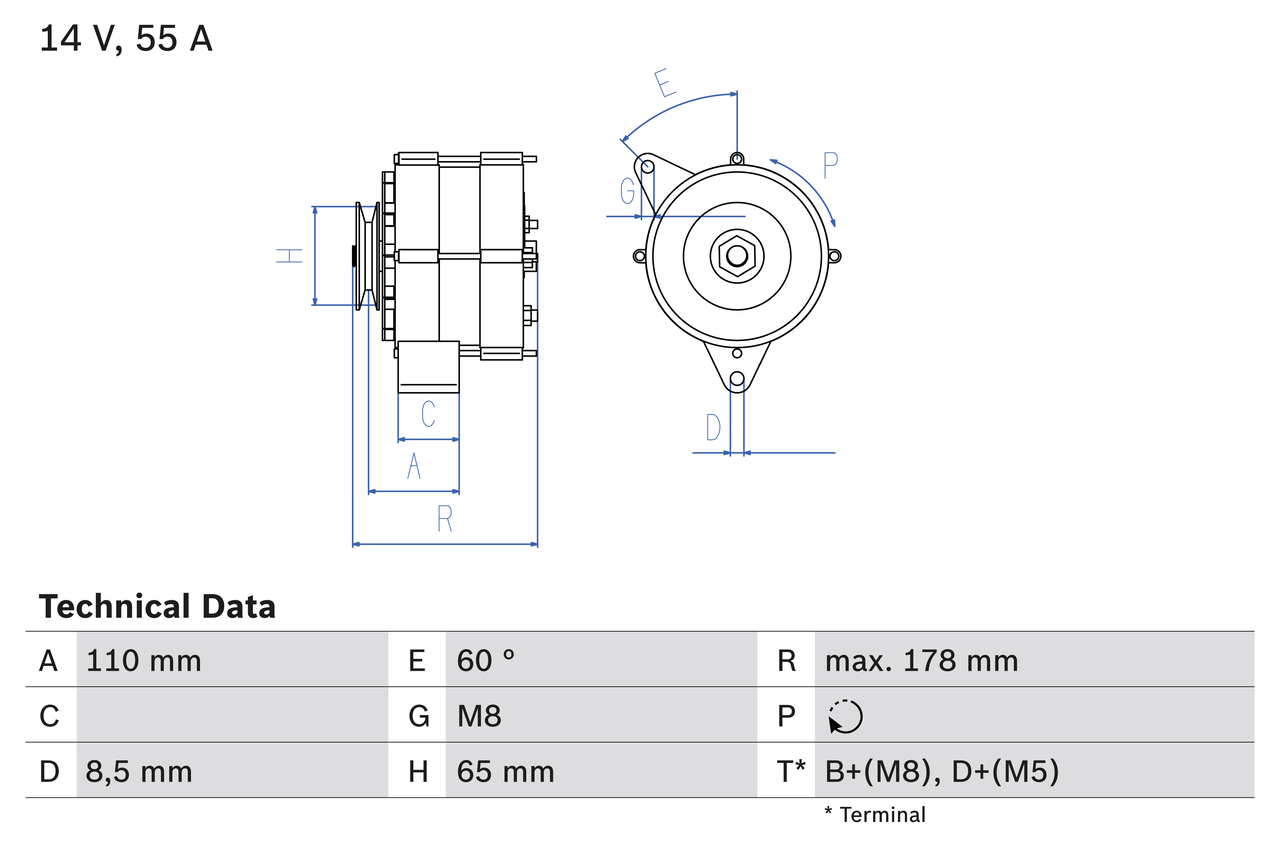 BOSCH Generator 0986034220 for VW