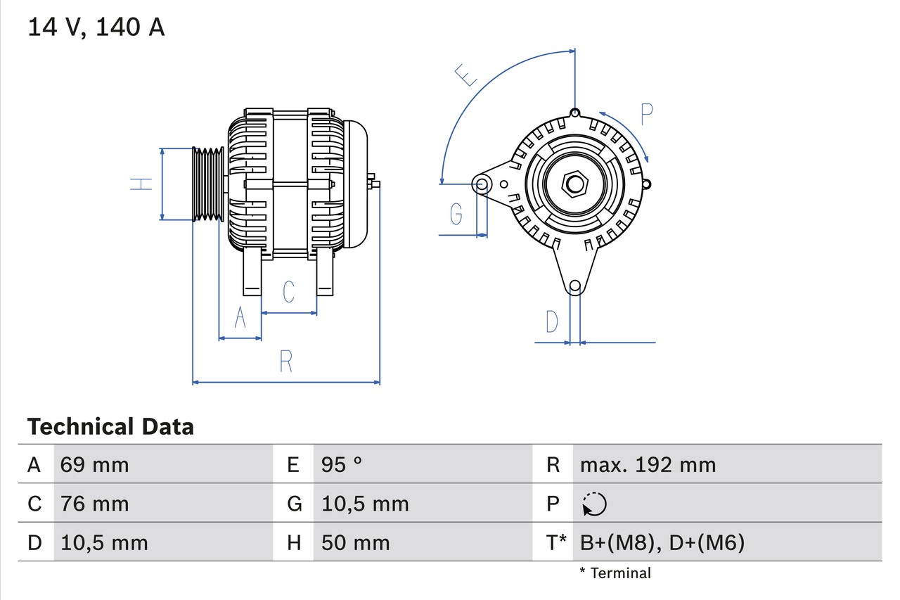 BOSCH Generator 0 986 039 000 for BMW