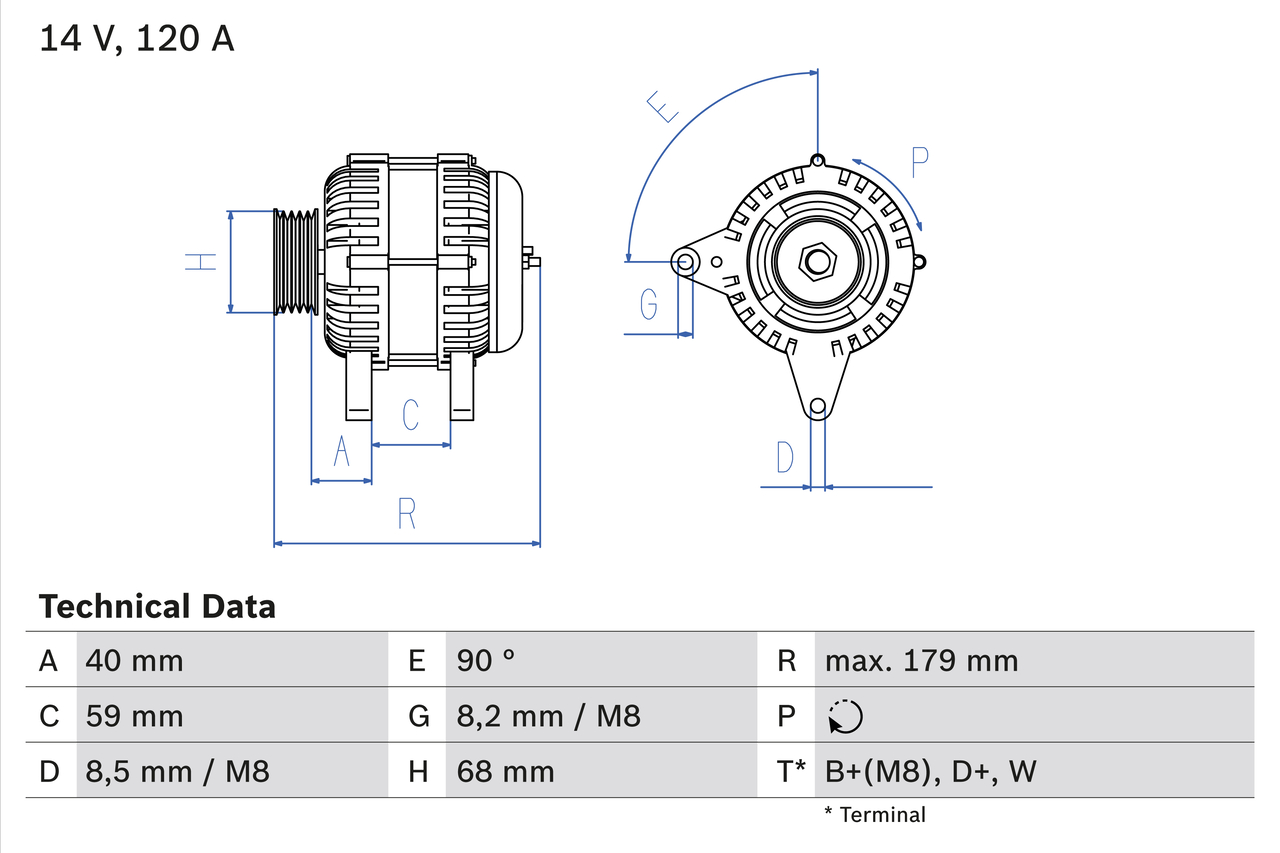 BOSCH Generator 0986040360 for VW MWM