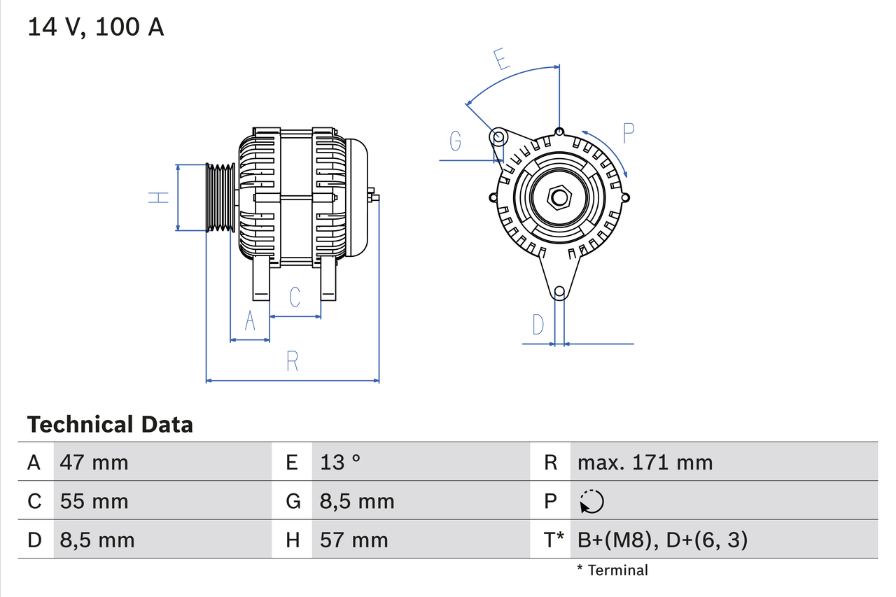 BOSCH Generator 0986040370 for VOLVO