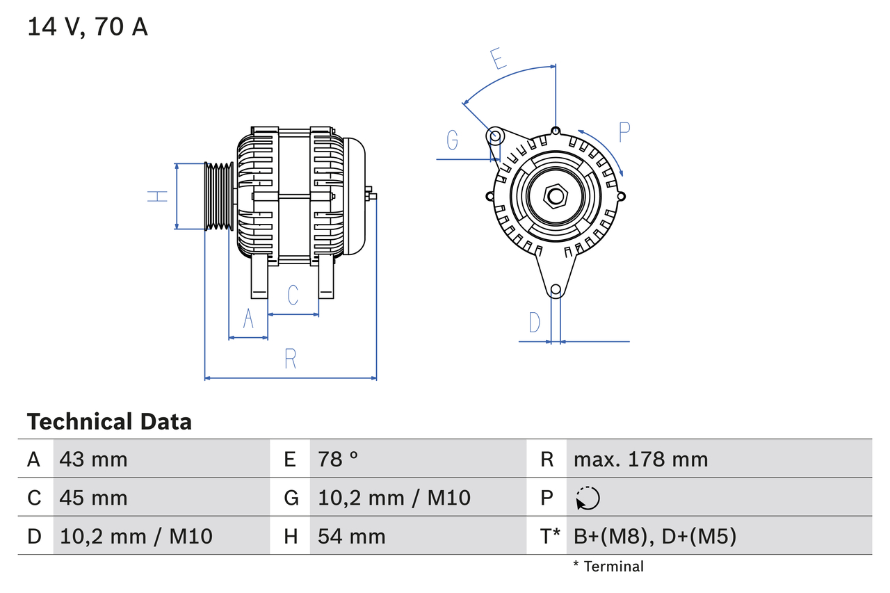 BOSCH Generator 0986042071 for FIAT PEUGEOT