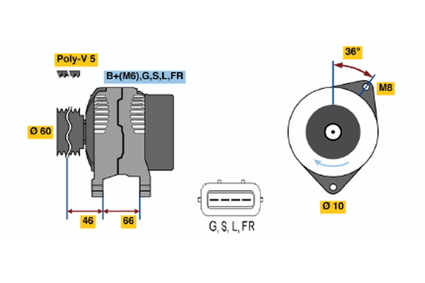 BOSCH Generator 0986042301 for MITSUBISHI