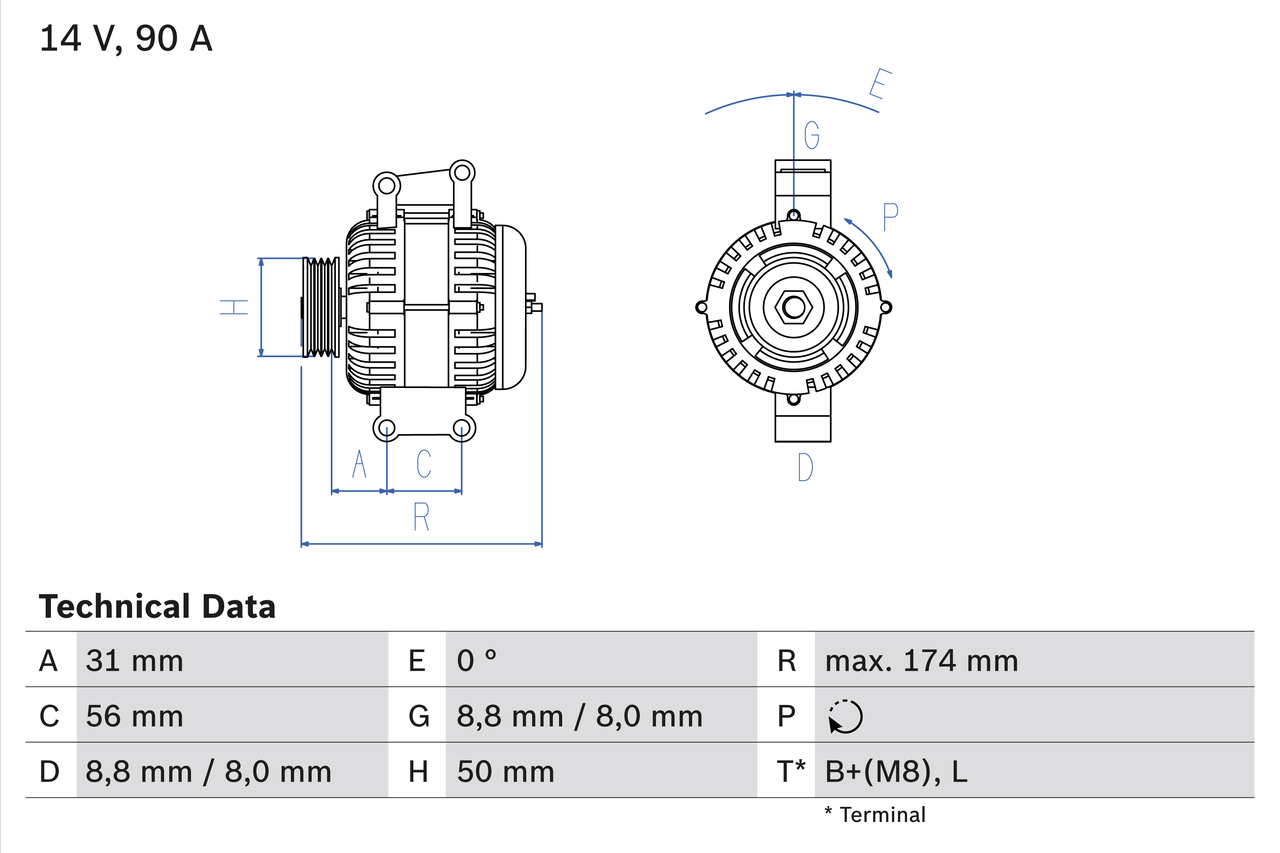 BOSCH Generator 0986042530 for MERCEDES-BENZ