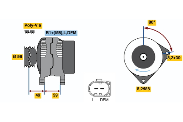 BOSCH Generator 0986042630 for VW