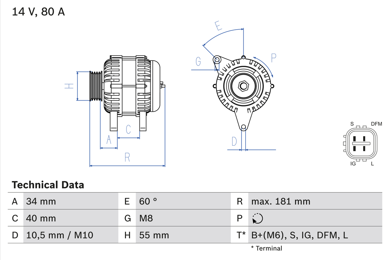 BOSCH Generator 0986042660 for TOYOTA