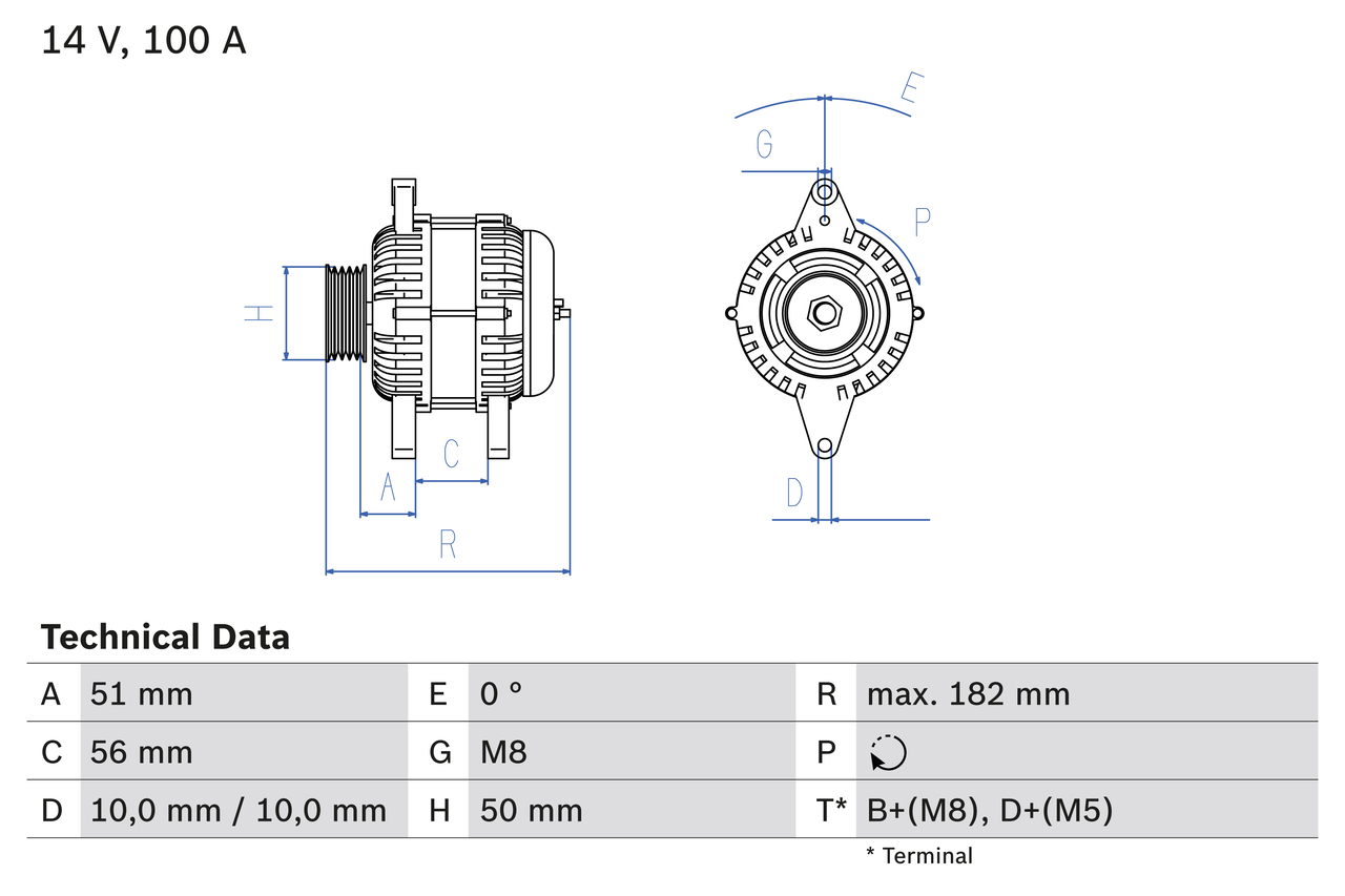 BOSCH Generator 0986043680 for OPEL VAUXHALL