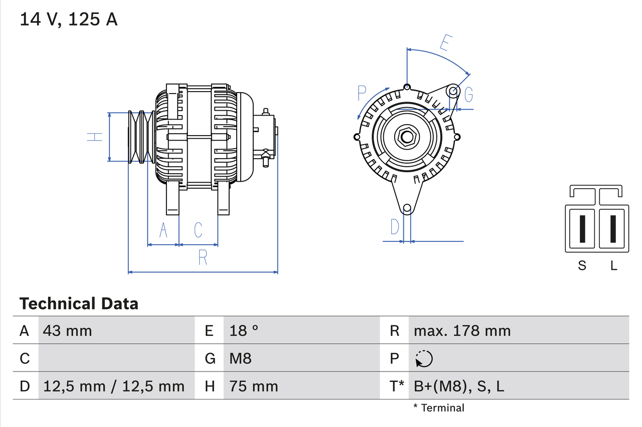 BOSCH Generator 0986045611 for MITSUBISHI