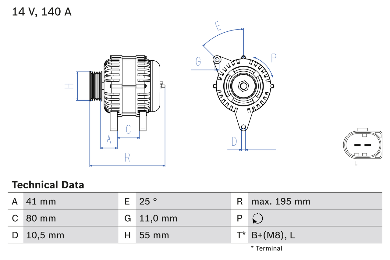 BOSCH Generator 0986046210 for IVECO