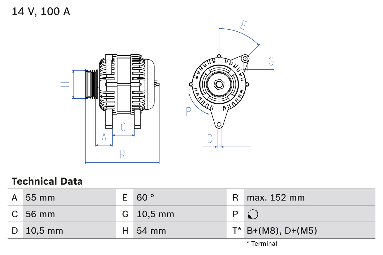 BOSCH Generator 0986047280 for OPEL VAUXHALL FIAT HOLDEN