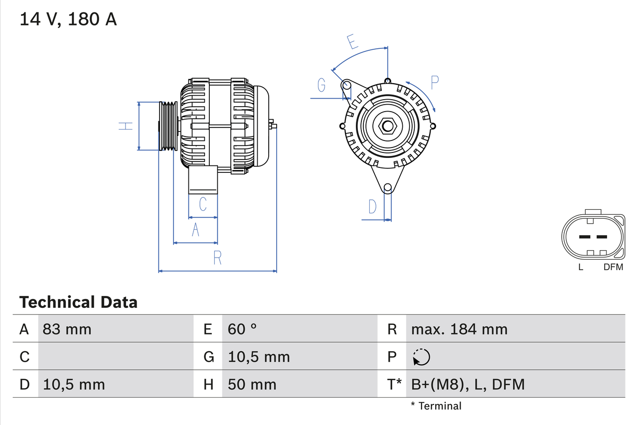 BOSCH Generator 0986047480 for MERCEDES-BENZ STEYR