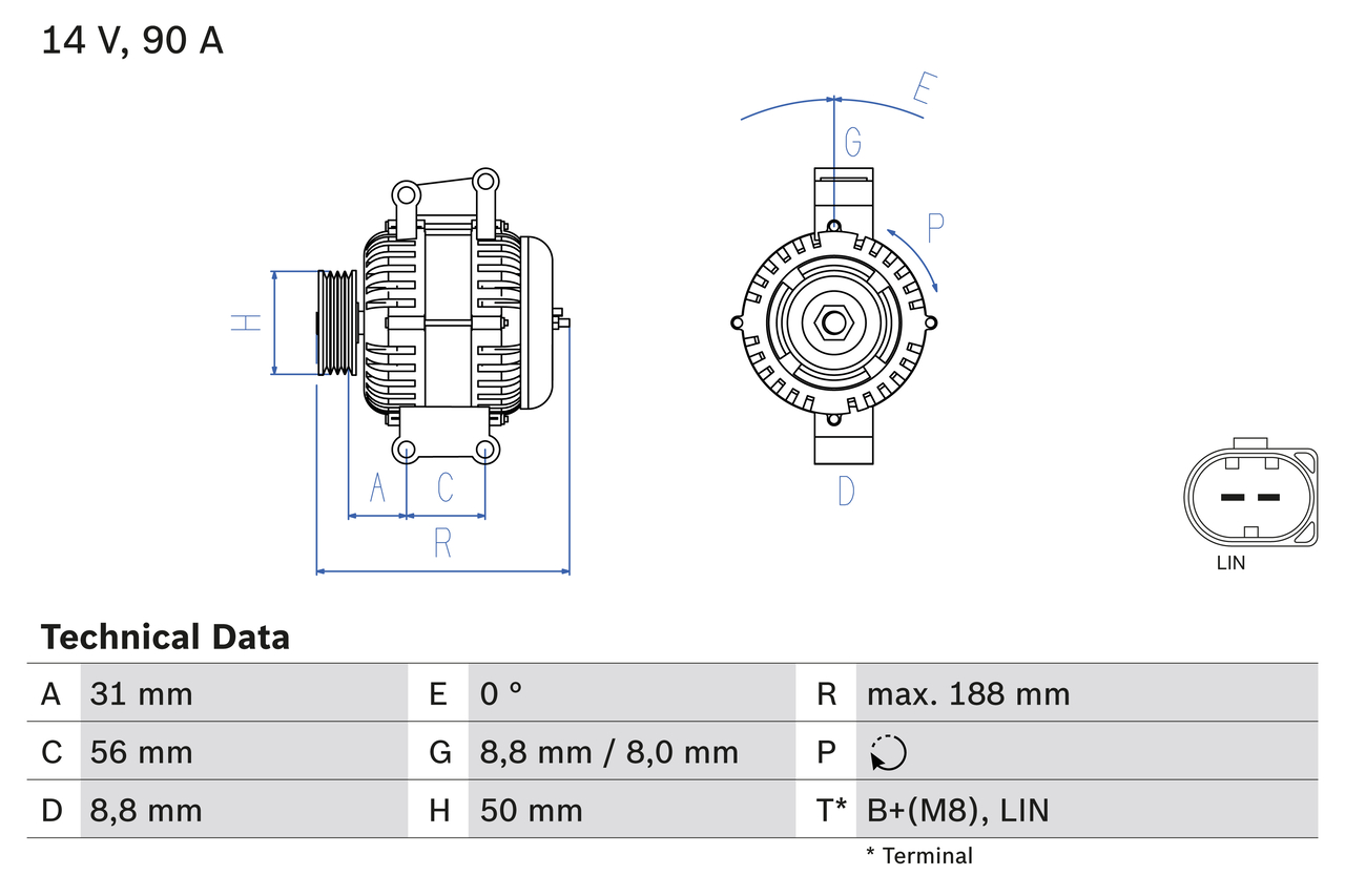 BOSCH Generator 0986047840 for MERCEDES-BENZ