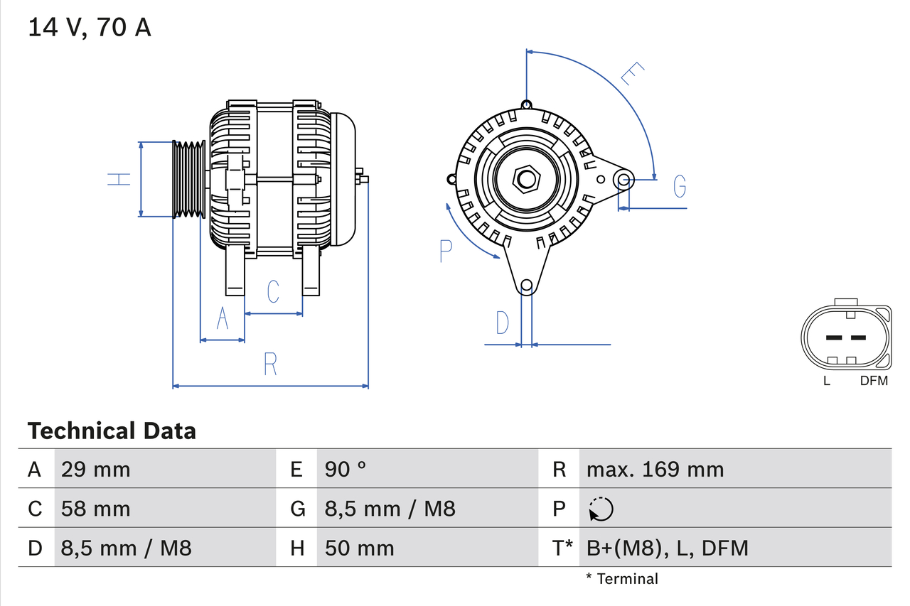 BOSCH Generator 0986048891 for VW
