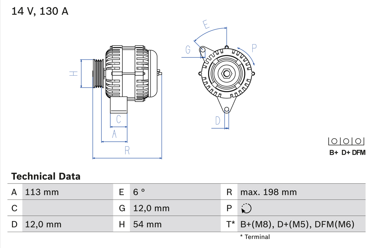 BOSCH Generator 0986049000 for SAAB OPEL
