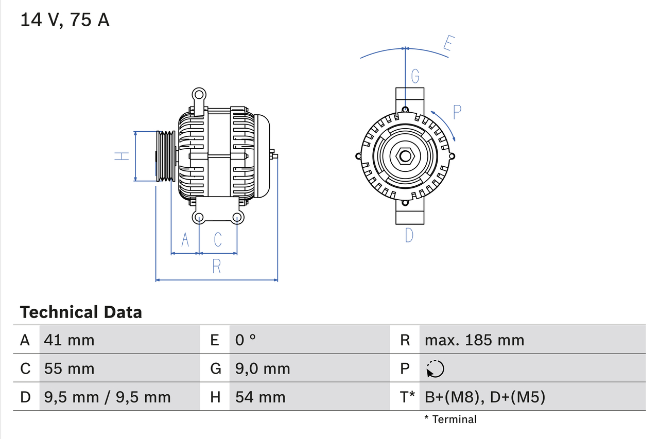 BOSCH Generator 0986048781 for OPEL VAUXHALL LANCIA FIAT