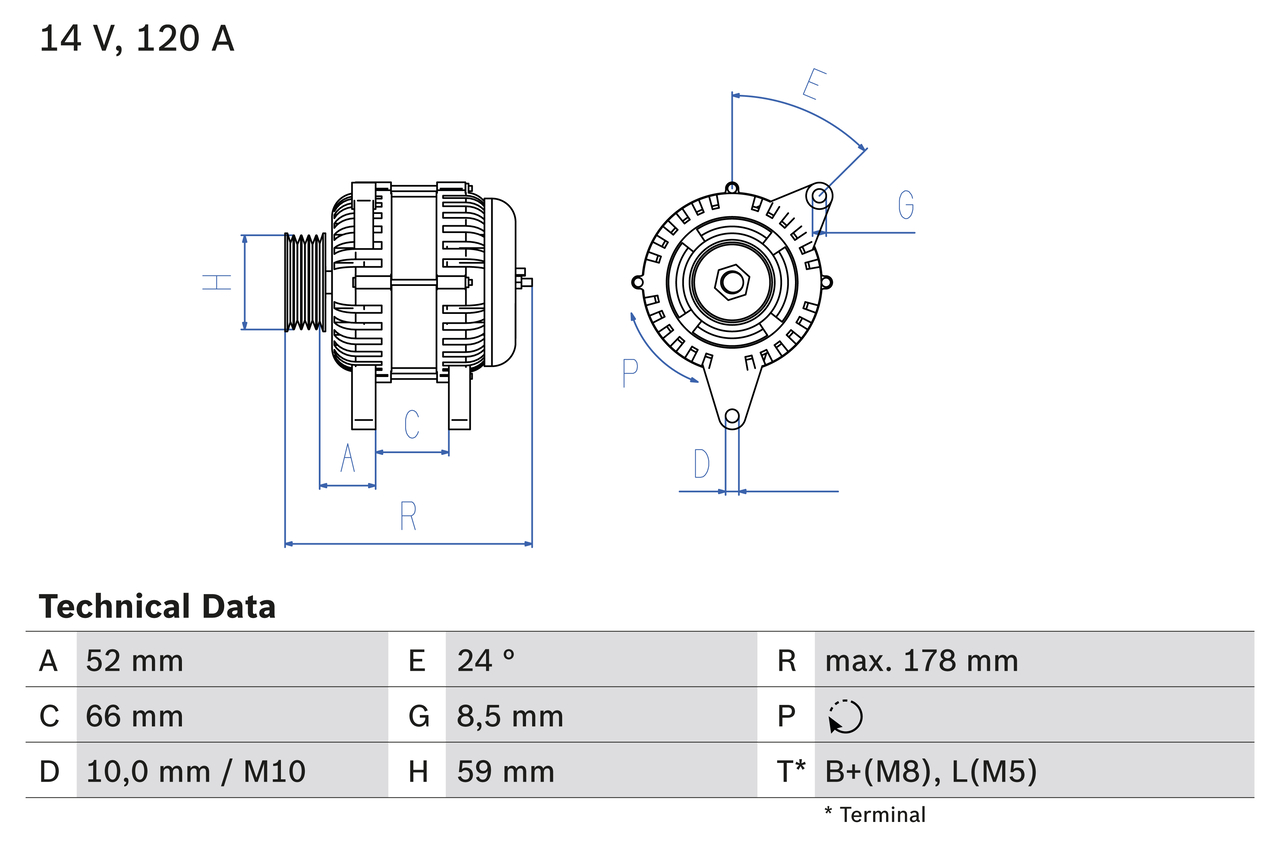 BOSCH Generator 0986049061 for FIAT PEUGEOT