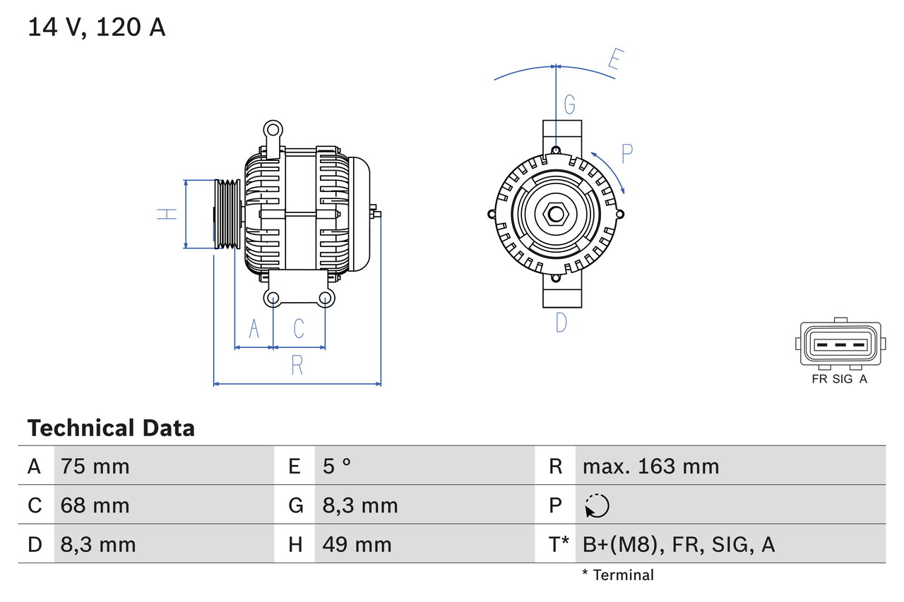 BOSCH Generator 0986049670 for FORD VOLVO