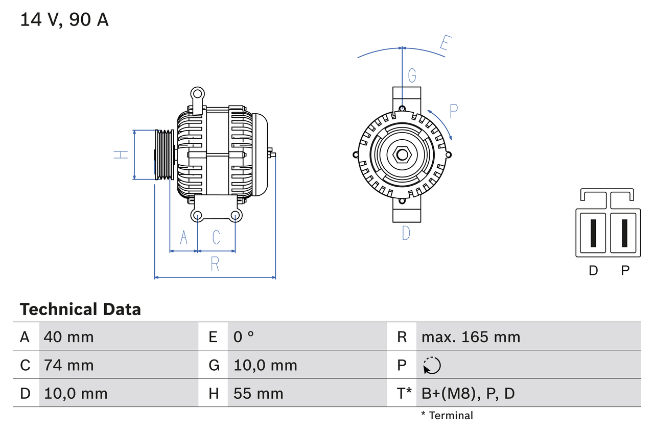 BOSCH Generator 0986080320 for MAZDA