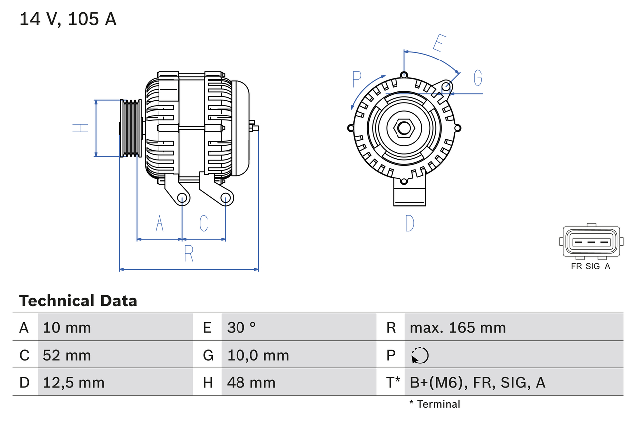 BOSCH Generator 0986080440 for FORD